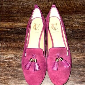 VC Signature Women's Maroon Suede Tassel Loafers